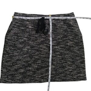 Loft‎ Womens Medium Black White Textured Chevron Mini Skirt Drawstring